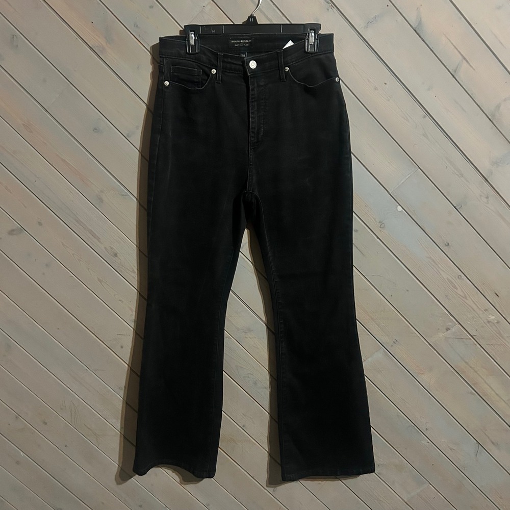 Banana Republic Curvy Slim Flare Black Denim‎ Jeans Womens Size 29/8
